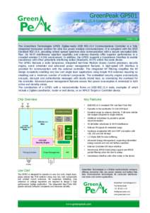 GreenPeak GP501  IEEE[removed]Communications Controller Version 1.00