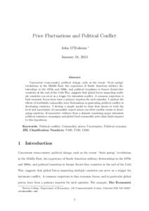 Price Fluctuations and Political Conflict John O’Trakoun ∗  January 18, 2013
