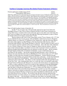 Southern Campaign American Revolution Pension Statements & Rosters Pension application of John Lemay S7147 Transcribed by Will Graves f22VA[removed]