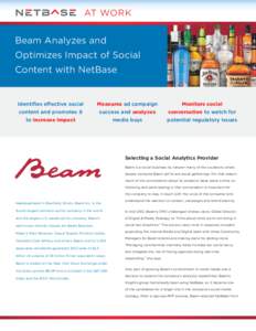 AT WORK  Beam Analyzes and Optimizes Impact of Social Content with NetBase