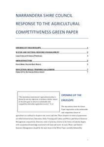 Microsoft Word - Council response to the Agricultural Competitiveness Green Paper