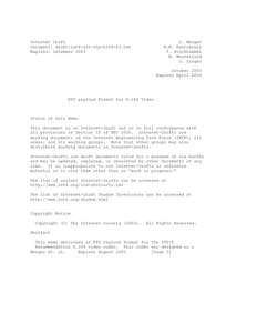 Internet Draft Document: draft-ietf-avt-rtp-h264-03.txt Expires: December 2003 S. Wenger M.M. Hannuksela