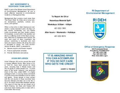 RI DEM/Emergency Response- Program Brochure