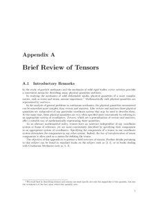 Appendix A  Brief Review of Tensors