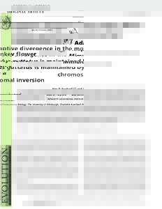 O R I G I NA L A RT I C L E doi:evoAdaptive divergence in the monkey flower Mimulus guttatus is maintained by a chromosomal inversion