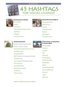 SOCIALBRITE.ORG  45 HASHTAGS FOR SOCIAL CHANGE!  Social good & activism