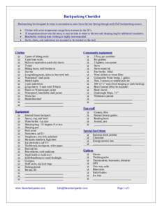 Microsoft Word - Backpacking Checklist 1 page.doc