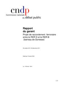 Rapport du garant Projet de raccordement ferroviaire entre le RER D et le RER B (barreau de Gonesse)