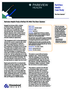 ParkView Health Case Study The Diver Solution™  Parkview Health Finds A Perfect Fit With The Diver Solution
