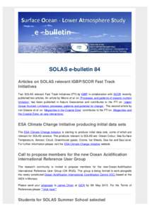 SOLAS e-bulletin Issue 84