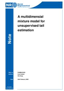 A multidimensial mixture model for unsupervised tail estimation  Note no