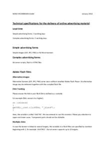 WEKA FACHMEDIEN GmbH  January 2014 Technical specifications for the delivery of online advertising material Lead time