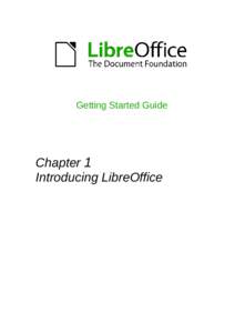Getting Started Guide  Chapter 1 Introducing LibreOffice  Copyright