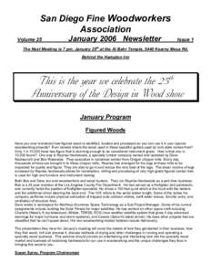 San Diego Fine Woodworkers Association Volume 25 January 2006 Newsletter