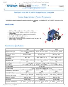Data Sheet ­ Series 160, 161 and 162 Miniature Position Transducers Providing the Ultimate Solutions in Precision Order • Site Map •       
