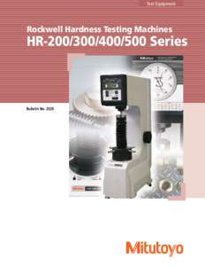 Test Equipment  Rockwell Hardness Testing Machines HRSeries