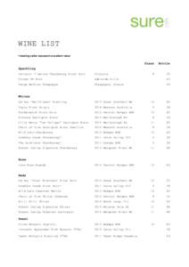 WINE LIST *clearing cellar represents excellent value Glass  Bottle