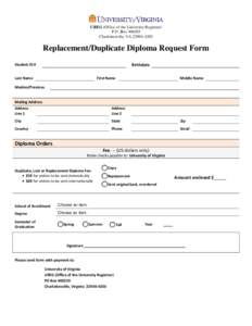 Microsoft Word - Replacement Duplicate Diploma Request Form