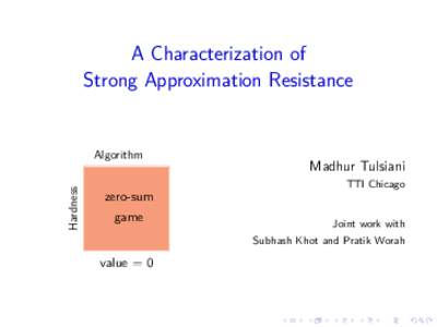 A Characterization of Strong Approximation Resistance Algorithm Hardness