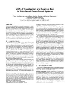 ViVA: A Visualization and Analysis Tool for Distributed Event-Based Systems Youn Kyu Lee, Jae young Bang, Joshua Garcia, and Nenad Medvidovic University of Southern California Los Angeles, California, USA 90089