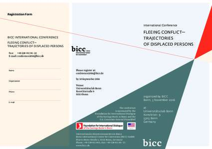 Registration Form  International Conference FLEEING CONFLICT— Trajectories