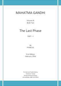 MAHATMA GANDHI - The Last Phase