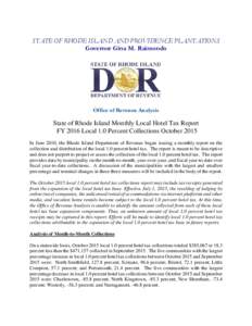 State of Rhode Island Revenue Brief