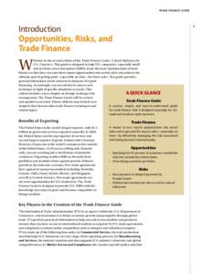 TRADE FINANCE GUIDE  Introduction Opportunities, Risks, and Trade Finance