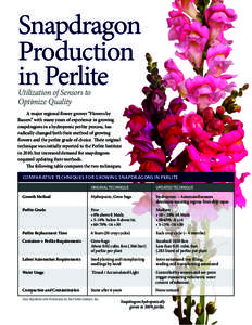 Snapdragon Production in Perlite Utilization of Sensors to Optimize Quality