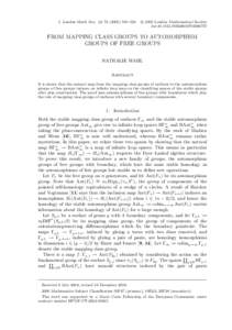 J. London Math. Soc510–524  e 2005 London Mathematical Society C