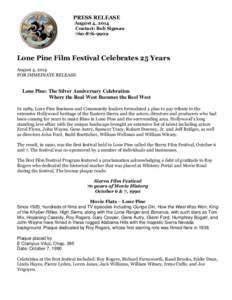 Cinema of the United States / Yodelers / Alabama Hills / Clayton Moore / Richard Farnsworth / Roy Rogers / Pierce Lyden / Battle of Lone Pine / Gene Autry / Western / Lone Ranger / Film