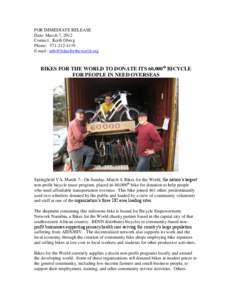 FOR IMMEDIATE RELEASE Date: March 7, 2012 Contact: Keith Oberg Phone: E-mail: 