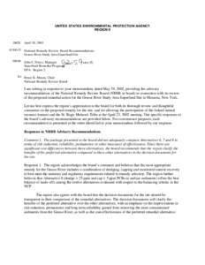 Regional Response to National Remedy Review Board Recommendations Grasse River Study Area Superfund Site