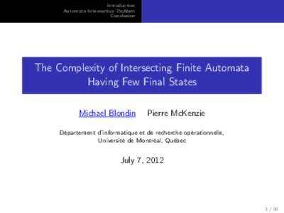 The Complexity of Intersecting Finite Automata Having Few Final States