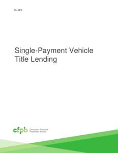 MaySingle-Payment Vehicle Title Lending  Table of contents