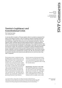 Tunisia’s Legitimacy and Constitutional Crisis. The Troika Has Failed