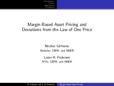 Margin-Based Asset Pricing and the Law of One Price