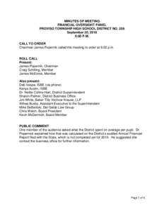 Minutes of the Financial Oversight Panel - Proviso Township High School District No. 209