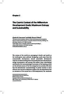 Chapter 2  The Cosmic Context of the Millennium Development Goals: Maximum Entropy and Sustainability