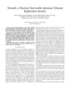 Computer storage / Replication / Medicine / Rejuvenation / Software aging / Replica / Public-key cryptography / Science / State machine replication / Data synchronization / Fault-tolerant computer systems / Computing