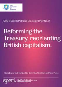 SPERI British Political Economy Brief No. 21  Reforming the Treasury, reorienting British capitalism.