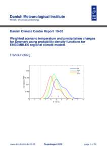Danish Meteorological Institute Ministry of Climate and Energy Danish Climate Centre ReportWeighted scenario temperature and precipitation changes for Denmark using probability density functions for
