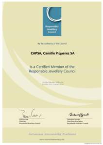 CAPSA, Camille Piquerez SA  Certified Member: Certified Until: 7 January 2018  