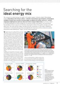 Searching for the ideal energy mix The concept of an ideal energy mix might at first glance appear relatively simple. Misleadingly simple. Depending on the chosen criteria – reduction of greenhouse gas emissions, techn