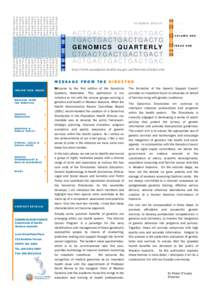 Vol1 Iss1 Genomics Newsletter Summer 2004
