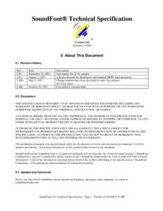 SoundFont® Technical Specification ® Version 2.04 February 3, About This Document