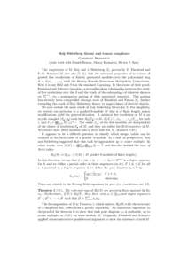 Boij–S¨ oderberg theory and tensor complexes Christine Berkesch (joint work with Daniel Erman, Manoj Kummini, Steven V Sam) The conjectures of M. Boij and J. S¨oderberg [3], proven by D. Eisenbud and F.-O. Schreyer [