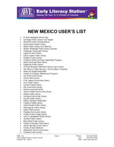 NEW MEXICO USER’S LIST     
