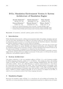 Genome Informatics 12: 318–E-Cell Simulation Environment Version 3: System Architecture of Simulation Engine