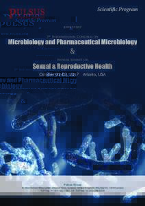 Scientific Program JOINT EVENT 3rd International Congress on Microbiology and Pharmaceutical Microbiology
